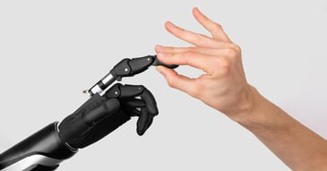 A human hand removes finger from Zeus bionic hand